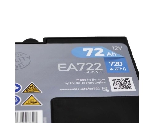 Акумулятор автомобільний EXIDE PREMIUM 72A (EA722)