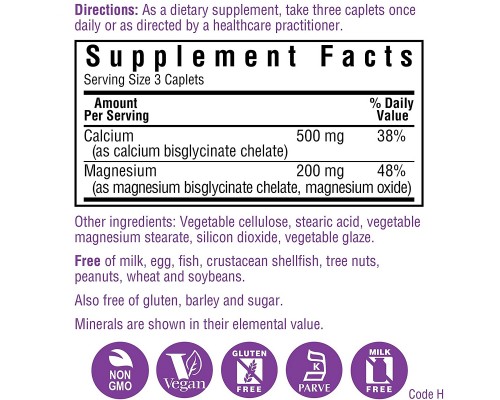Мінерали Bluebonnet Nutrition Хелатний Кальцій і Магній, Chelated Calcium Magnesium, 60 та (BLB0660)