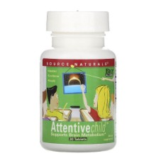 Вітамінно-мінеральний комплекс Source Naturals Комплекс Уважний Дитина, Attentive Child, 30 таблеток (SN1945)