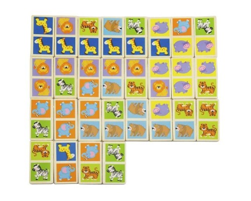 Розвиваюча іграшка Viga Toys дерев'яне доміно Звірята (51307)