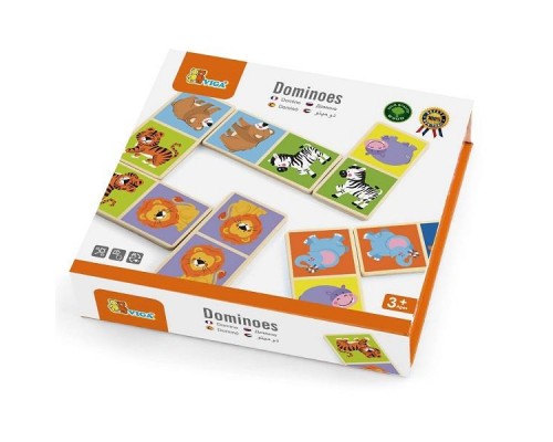 Розвиваюча іграшка Viga Toys дерев'яне доміно Звірята (51307)