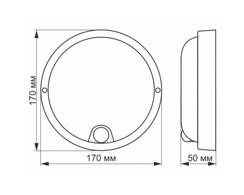 Світильник Videx LED з датчиком ІК IP54  12W 5000K сенсорн (VL-BHR-125W-SP)