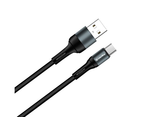 Дата кабель USB 2.0 AM to Type-C 1.0m nylon black ColorWay (CW-CBUC045-BK)