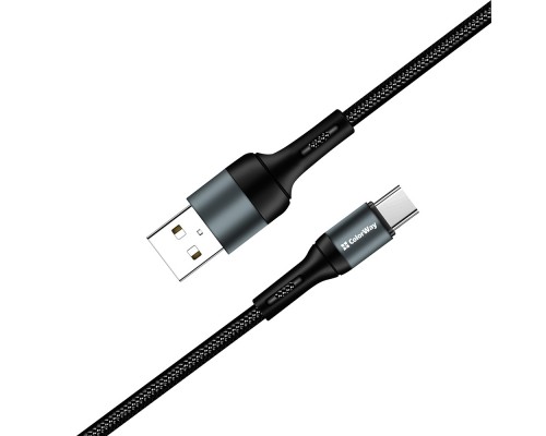 Дата кабель USB 2.0 AM to Type-C 1.0m nylon black ColorWay (CW-CBUC045-BK)