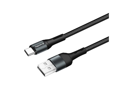 Дата кабель USB 2.0 AM to Type-C 1.0m nylon black ColorWay (CW-CBUC045-BK)