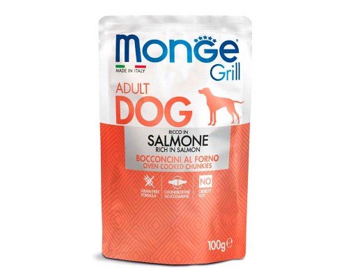Вологий корм для собак Monge Dog Grill з лососем 100 г (8009470013123)