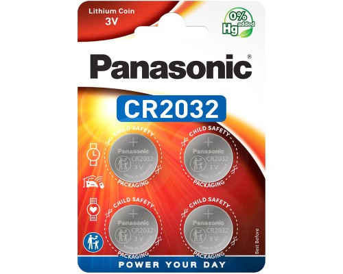 Батарейка Panasonic CR 2032 Lithium * 4 (CR-2032EL/4B) 