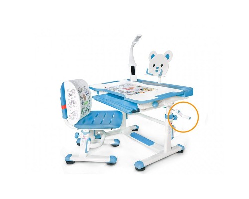 Парта зі стільцем Evo-kids BD-04 Z Teddy + лампа