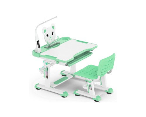 Парта зі стільцем Evo-kids BD-04 Z Teddy + лампа