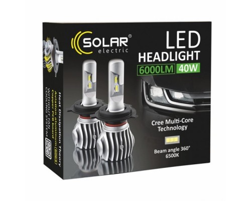Автолампа SOLAR H11 CANBUS 12/24V 6500K 6000Lm 50W Cree Chip 1860 (8611)
