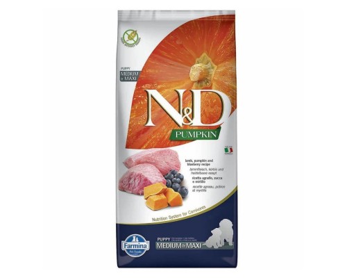 Сухий корм для собак Farmina Grain Free PUPPY MEDIUM&MAXI з гарбузом, ягням, чорницею 12 кг (8010276033345)