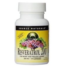 Антиоксидант Source Naturals Ресвератрол, 200 мг, Resveratrol, 30 таблеток (SN2292)