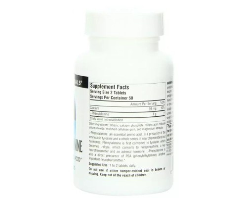 Амінокислота Source Naturals L-Фенілаланін 500мг, 100 таблеток (SNS-00161) Амінокислота Source Naturals L-Фенілаланін 500мг, 100 таблеток (SNS-00161)