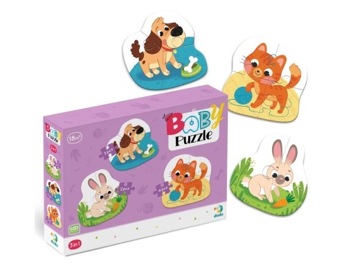 Пазл DoDo 3 в 1 Домашні тварини (300395)