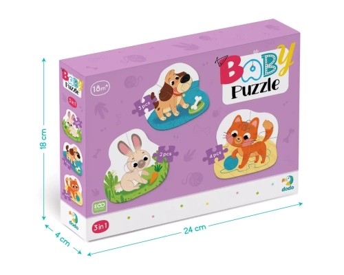 Пазл DoDo 3 в 1 Домашні тварини (300395)