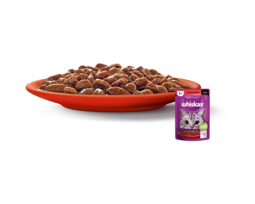 Вологий корм для кішок Whiskas Яловичина в соусі 85 г (5900951301940)