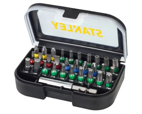 Набір біт Stanley Ph1,2,3x1, Pz 1,3x1, TH30, TH40, T25, L=60 мм, 31 шт, кейс (STA60490)