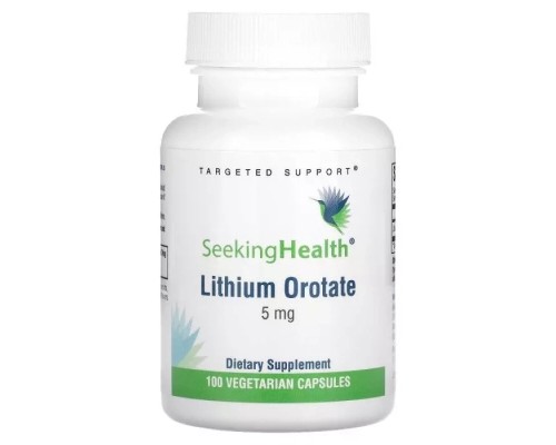 Трави Seeking Health Літій оротат, 5 мг, Lithium Orotate, 100 вегетаріанських капсул (SKH-52061)