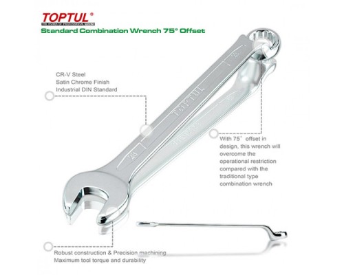 Ключ Toptul гайковий комбінований (кут 75 ) 16мм (AAEN1616)