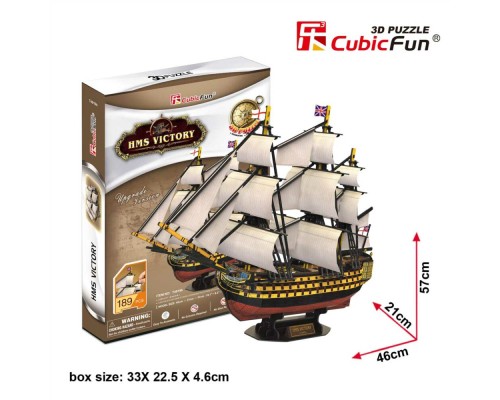 Пазл Cubic Fun Тривимірна головоломка-конструктор HMS Victory (T4019h)