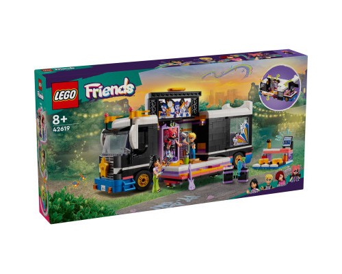 Конструктор LEGO Friends Автобус для музичного туру попзірки 845 деталей (42619)