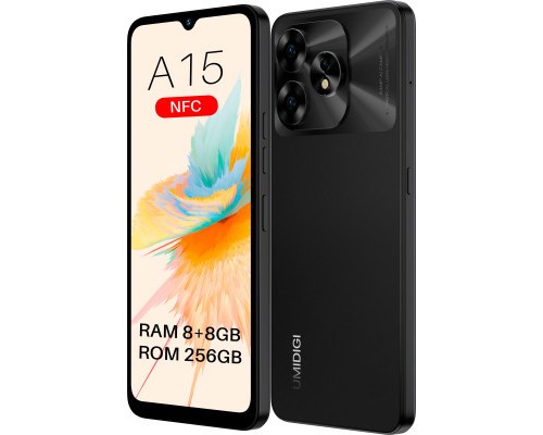 Мобільний телефон Umidigi A15 (MP33) 8/256Gb Black (6973553523095)