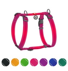 Шлея для собак WAUDOG Nylon Mono з QR-паспортом, пластиковий фастекс S рожева (52717)