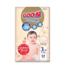 Підгузки GOO.N Premium Soft 5-9 кг Розмір 3 M на липучках 64 шт (F1010101-154)