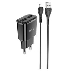Зарядний пристрій HOCO C88A Star round dual port charger set(iP) Black (6931474749505)