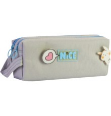 Пенал Cool For School 2 відділення з аплікацією Сірий (CF6916-grey)