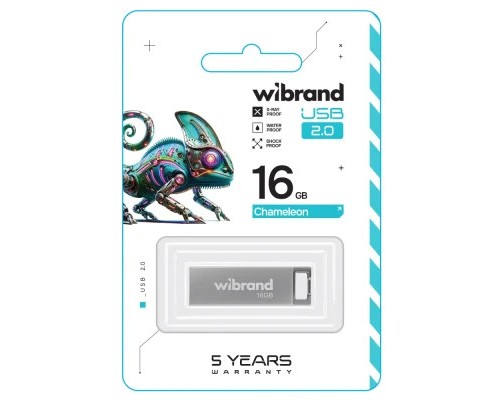 USB флеш накопичувач Wibrand 16GB Chameleon Silver USB 2.0 (WI2.0/CH16U6S) 