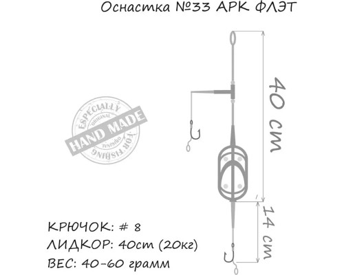 Монтаж Orange 33 Arc Flat Metod Leadcore 30г (1шт/уп) (1959.01.50)
