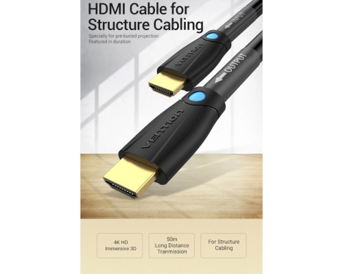 Кабель мультимедійний HDMI to HDMI 20.0m V2.0 Engineering 4K 18Gbps HD 7.1 PVC Black Vention (AAMBQ)