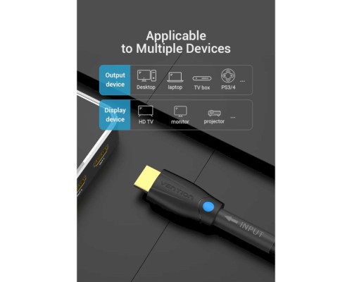 Кабель мультимедійний HDMI to HDMI 20.0m V2.0 Engineering 4K 18Gbps HD 7.1 PVC Black Vention (AAMBQ)