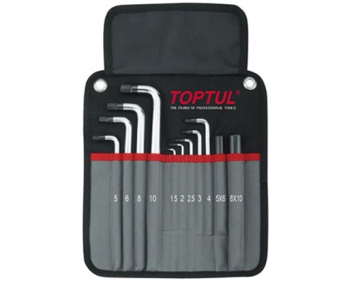 Ключ Toptul шестигранний з кулею 1,5-10мм 11шт. супердовгий у чохлі (GPAQ1101)