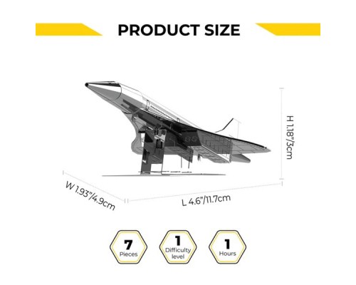 Конструктор Metal Time Колекцiйна модель Supersonic Legend Concorde Airplane Літак Конкорд (MT078)