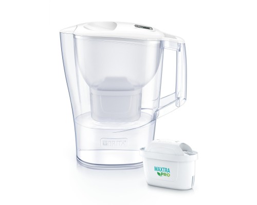 Фільтр-глечик Brita Aluna Memo MXPro 2.4л (1.4л очищеної води) з фільтр-картриджем 3шт, білий (1053054)