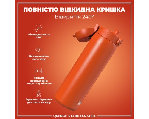 Пляшка для води ION8 OneTouch Stainless Steel 1200 мл Hearty Orange (I8SS1000HORG)