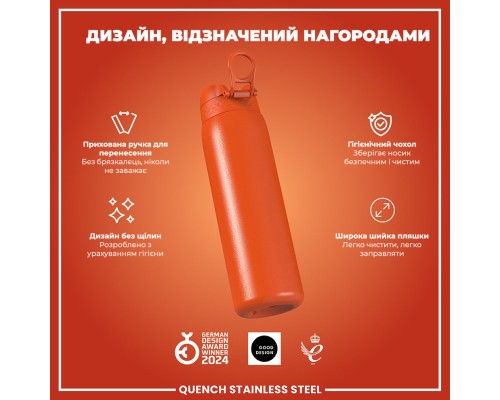 Пляшка для води ION8 OneTouch Stainless Steel 1200 мл Hearty Orange (I8SS1000HORG)