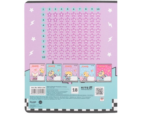 Зошит Kite Aggretsuko, 18 аркушів, клітинка (AR25-236)