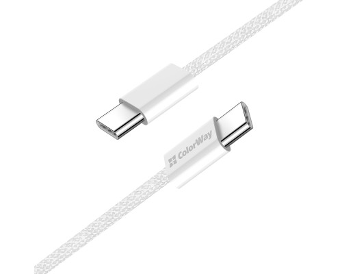 Дата кабель USB-C to USB-C 2.0m (braided cotton) (PD Fast Charging 60W) 3.0А grey ColorWay (CW-CBPDCC068-GR)