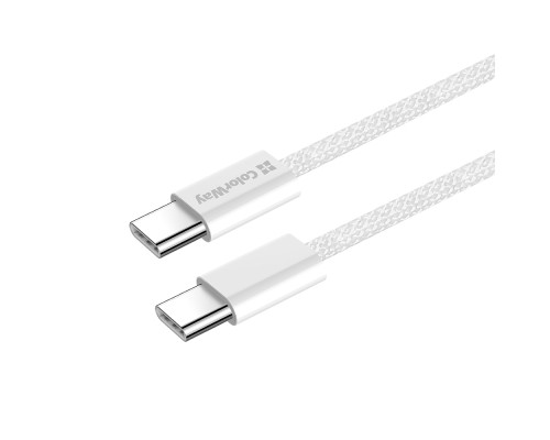 Дата кабель USB-C to USB-C 2.0m (braided cotton) (PD Fast Charging 60W) 3.0А grey ColorWay (CW-CBPDCC068-GR)