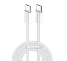Дата кабель USB-C to USB-C 2.0m (braided cotton) (PD Fast Charging 60W) 3.0А grey ColorWay (CW-CBPDCC068-GR)