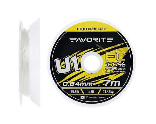 Флюорокарбон Favorite U1 FC 7m 26/0.84mm 95.9lb/43.48kg (1693.11.96)