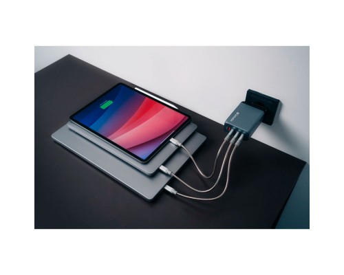 Зарядний пристрій Verbatim GaN 240 W 4 ports (USB-C-140 W,USB-C-100 W,USB-C-65 W /USB-A -3.0) (32205)