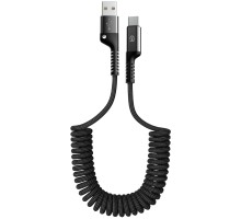 Дата кабель USB 2.0 AM to USB-C 1.0m Spiral 2.4A black Armorstandart (ARM75390)