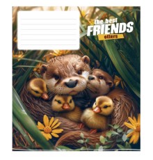 Зошит Школярик The best friends 12 аркушів коса лінія (012-3434C)