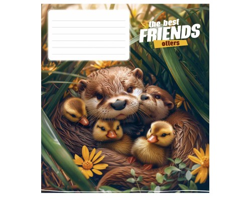 Зошит Школярик The best friends 12 аркушів коса лінія (012-3434C)
