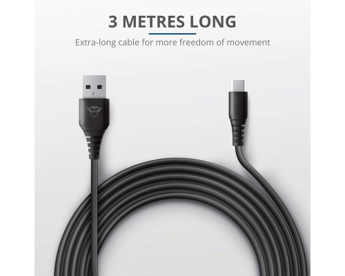 Дата кабель USB 2.0 AM to USB-C 3.0m GXT 226 for PS5 black Trust (24168_TRUST)