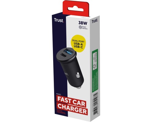 Зарядний пристрій Trust USB-C PD25W + USB QC12W 37W Black (25197_TRUST)